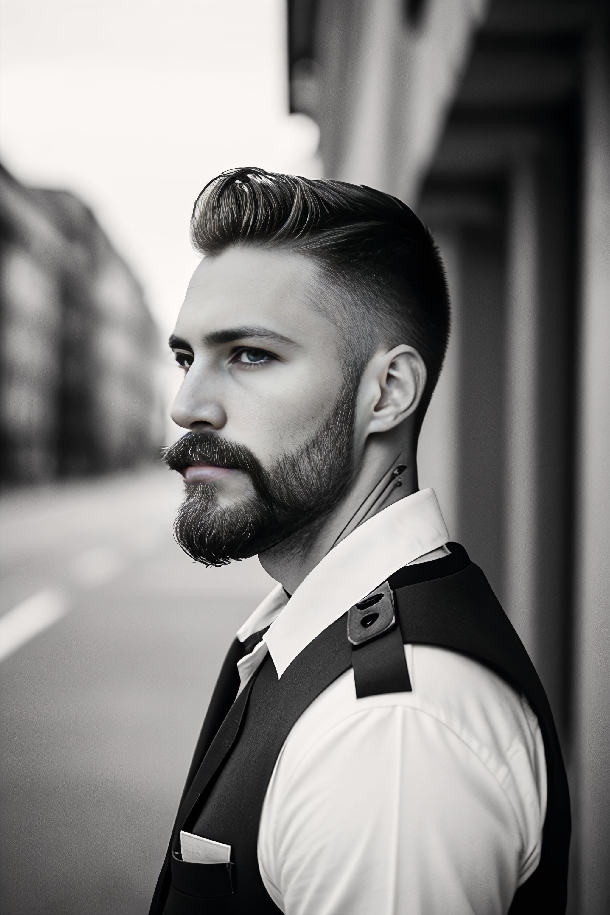 Portrait generated with Stable Diffusion.